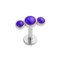 Implant Grade ASTM F136 Titanium Bezet Set 3 Opal Stone Cluster Internaly Threaded Labret