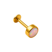 Implant Grade ASTM F136 Titanium Bezet Set Opal Internaly Threaded Labret