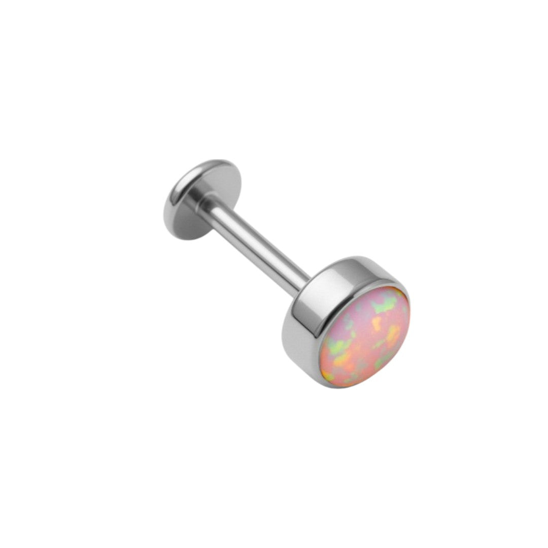 Implant Grade ASTM F136 Titanium Bezet Set Opal Internaly Threaded Labret