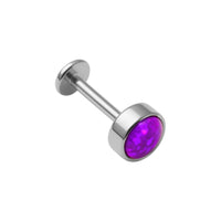 Implant Grade ASTM F136 Titanium Bezet Set Opal Internaly Threaded Labret