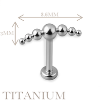 Implant Grade ASTM F136 Titanium Internaly Threaded 7 Ball Cluster Labret