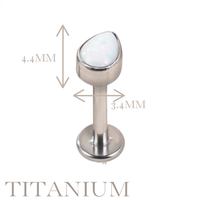 Implant Grade ASTM F136 Titanium Teardrop Opal Stone Internaly Threaded Labret