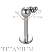 Implant Grade ASTM F136 Titanium Bal With Bead Internaly Threaded Labret