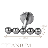 Implant Grade ASTM F136 Titanium 5 Balls Straight Internaly Threaded Labret