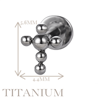 Implant Grade ASTM F136 Titanium Cross Balls Internaly Threaded Labret