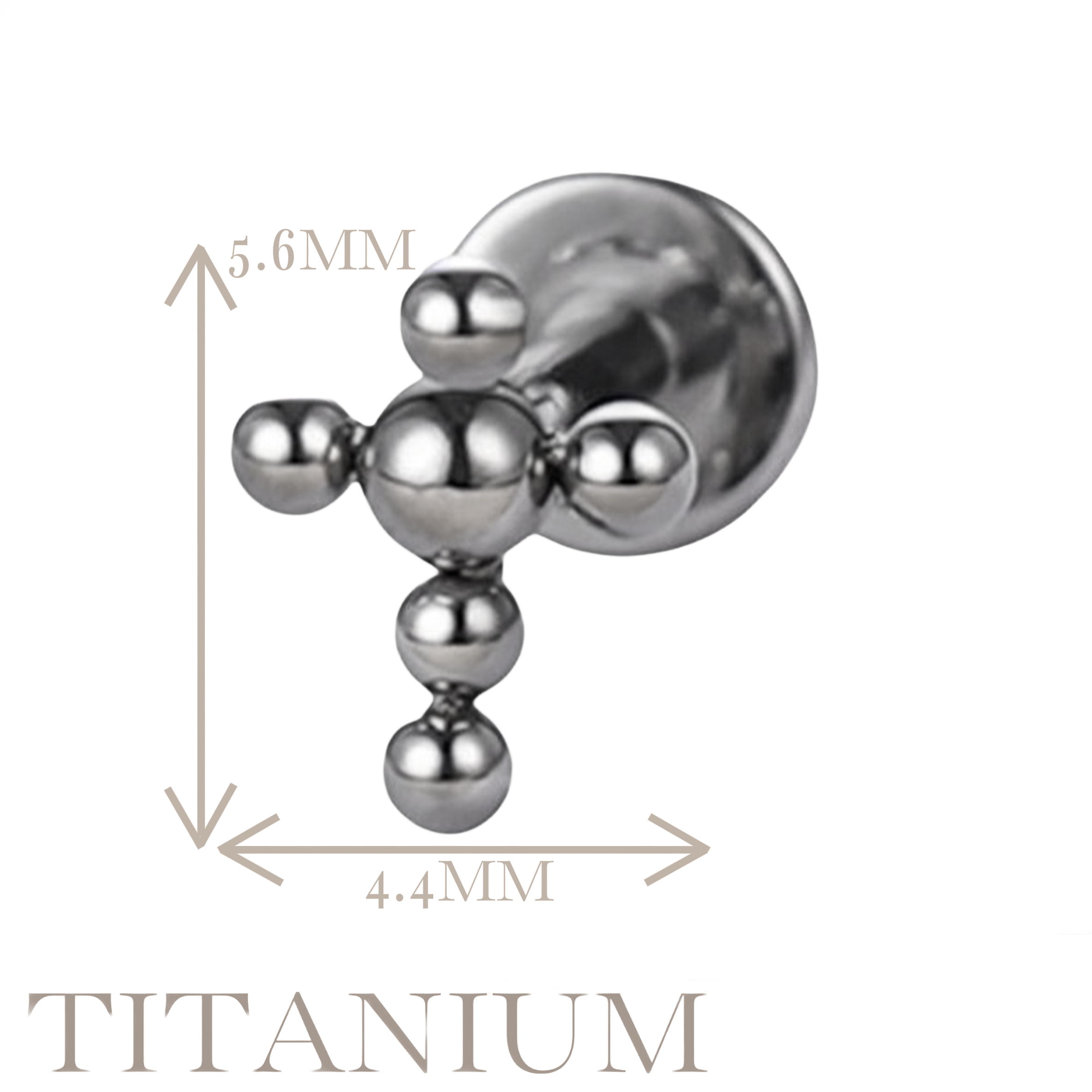 Implant Grade ASTM F136 Titanium Cross Balls Internaly Threaded Labret