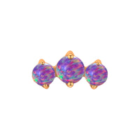 Implant Grade ASTM F136 Titanium 3 Prong Set Opal Stone Internaly Threaded Labret