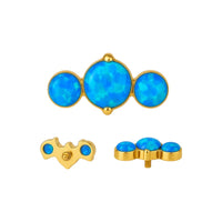 Implant Grade ASTM F136 Titanium 3 Prong Set Opal Stone Internaly Threaded Labret