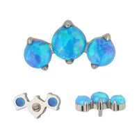 Implant Grade ASTM F136 Titanium 3 Prong Set Opal Stone Internaly Threaded Labret