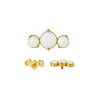 Implant Grade ASTM F136 Titanium 3 Prong Set Opal Stone Internaly Threaded Labret