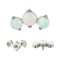 Implant Grade ASTM F136 Titanium 3 Prong Set Opal Stone Internaly Threaded Labret