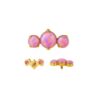 Implant Grade ASTM F136 Titanium 3 Prong Set Opal Stone Internaly Threaded Labret