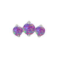 Implant Grade ASTM F136 Titanium 3 Prong Set Opal Stone Internaly Threaded Labret