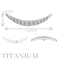 Implant Grade ASTM F136 Titanium 11 Bezet Set CZ Internaly Threaded Labret