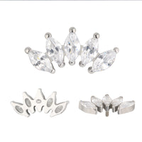 Implant Grade ASTM F136 Titanium 5 Prong Set Marquise CZ Internaly Threaded Labret