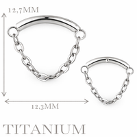 Implant Grade ASTM F136 Titanium Chain Hangs Curved Bar Internaly Threaded Labret
