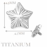 Implant Grade ASTM F136 Titanium Ridged Star Internaly Threaded Labret