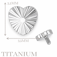 Implant Grade ASTM F136 Titanium Ridged Heart Internaly Threaded Labret
