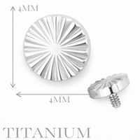 Implant Grade ASTM F136 Titanium Ridged Round Internaly Threaded Labret