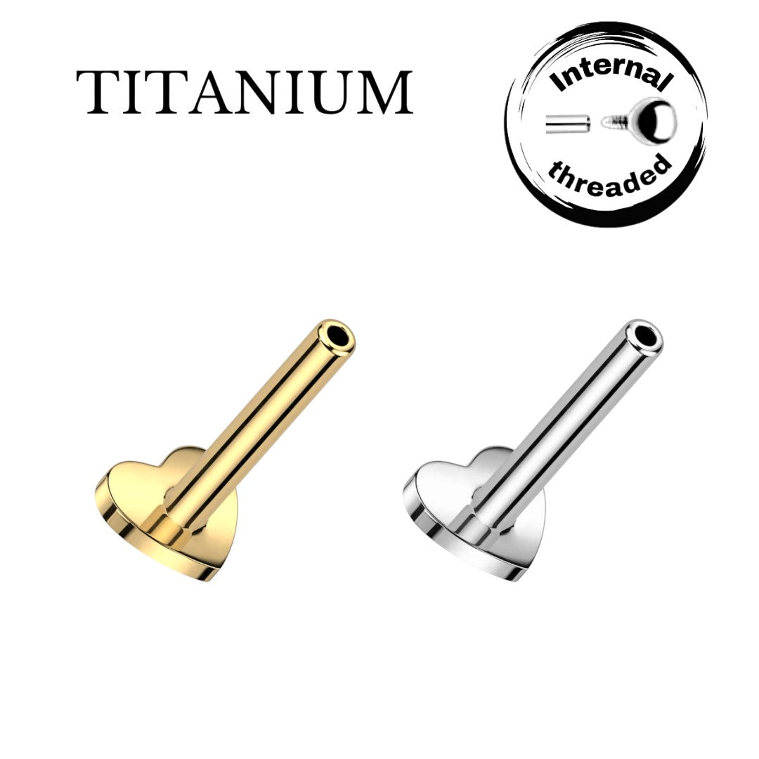 Implant Grade ASTM F136 Titanium Internaly Threaded Heart Base Labret