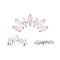 Implant Grade ASTM F136 Titanium Bezel Set 7 Natural Marquise Stone Internaly Threaded Labret