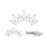 Implant Grade ASTM F136 Titanium Bezel Set 7 Natural Marquise Stone Internaly Threaded Labret