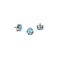 Implant Grade ASTM F136 Titanium Prong Set Zircon Internaly Threaded Labret