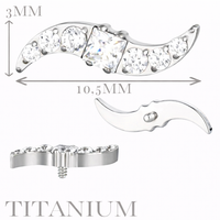 Implant Grade ASTM F136 Titanium CZ Paved Dart Internaly Threaded Labret