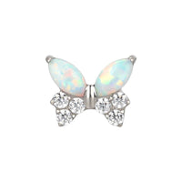 Implant Grade ASTM F136 Titanium CZ Butterfly Internaly Threaded Labret