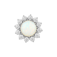 Implant Grade ASTM F136 Titanium Bezel CZ Flower Internaly Threaded Labret