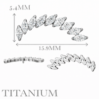 Implant Grade ASTM F136 Titanium 9 Marquise CZ Internaly Threaded Labret