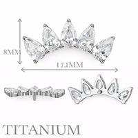 Implant Grade ASTM F136 Titanium 5 Pear CZ Internaly Threaded Labret