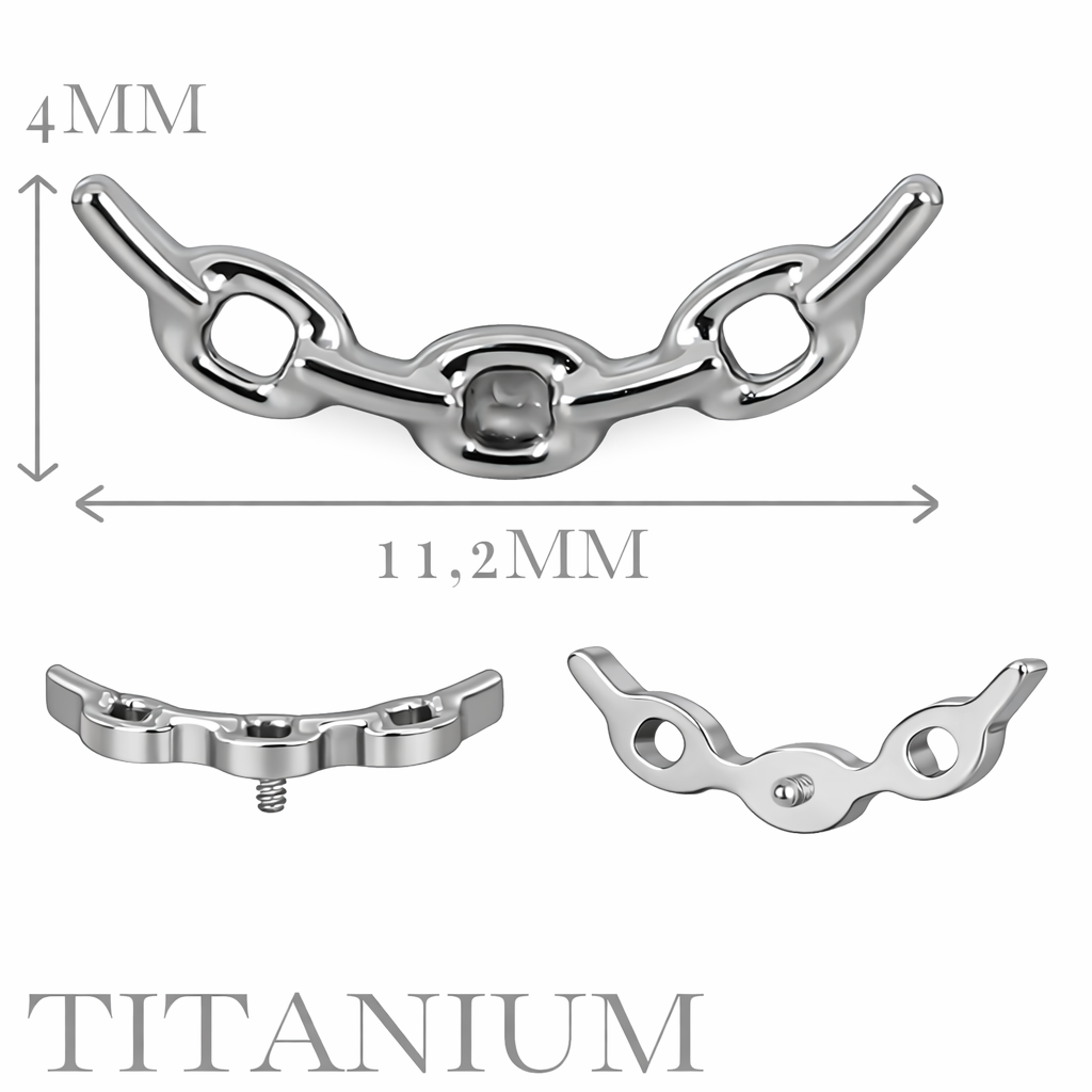 Implant Grade ASTM F136 Titanium Chain Internaly Threaded Labret