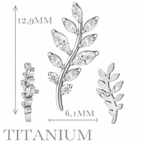Implant Grade ASTM F136 Titanium Leaf Marquise CZ Internaly Threaded Labret