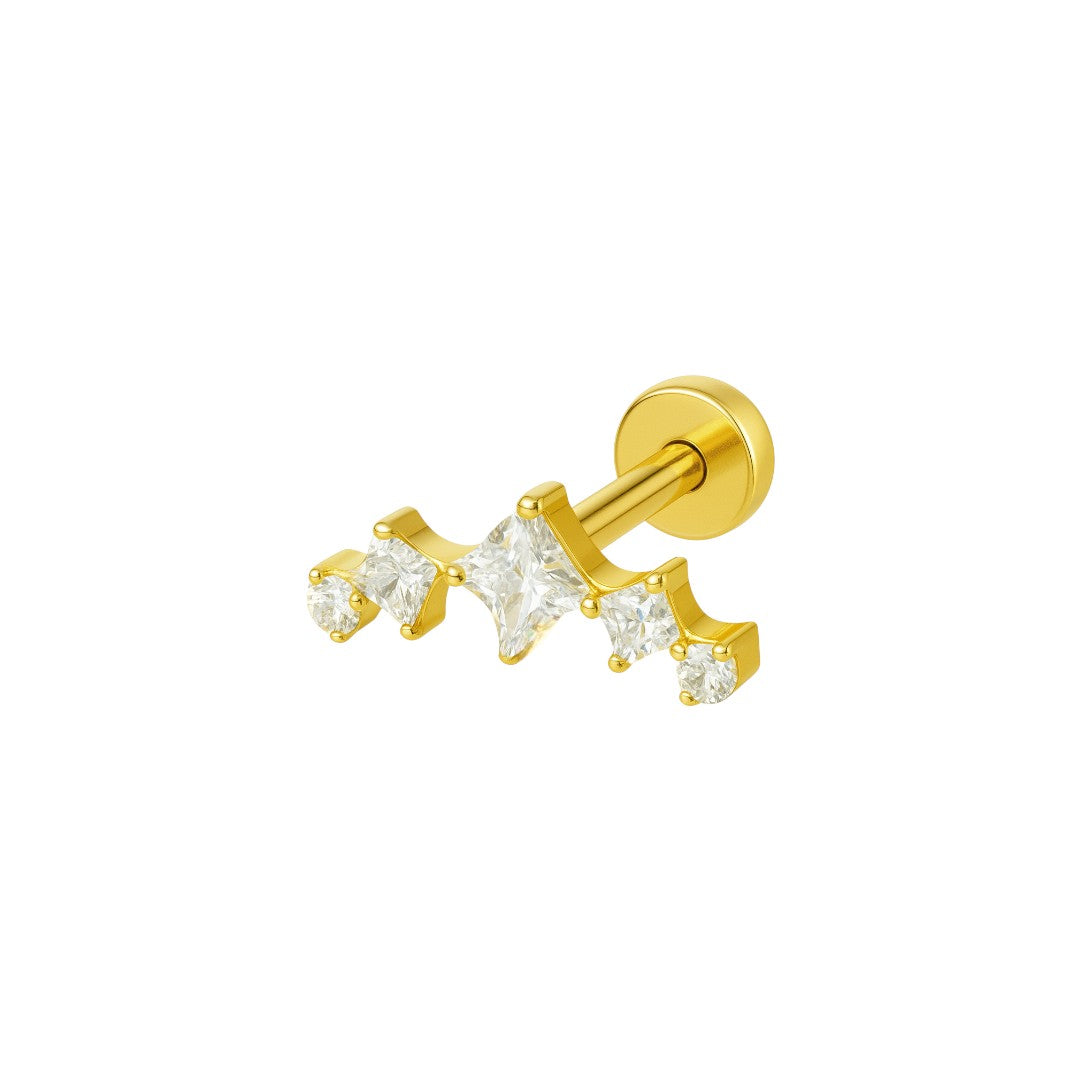 Implant Grade ASTM F136 Titanium Internaly Threaded 5 CZ Labret