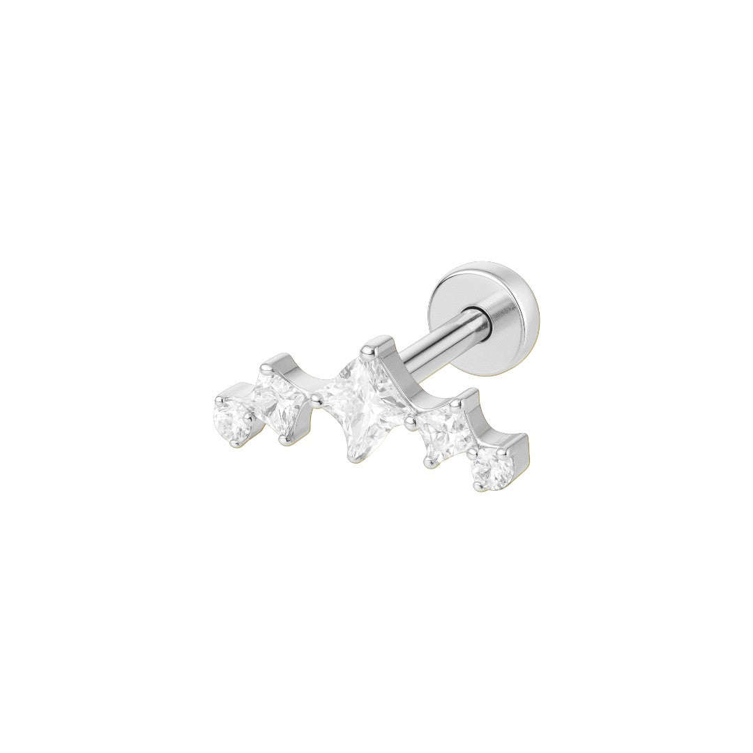Implant Grade ASTM F136 Titanium Internaly Threaded 5 CZ Labret