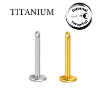 Implant Grade ASTM F136 Titanium Internaly Threaded From The Side Labret