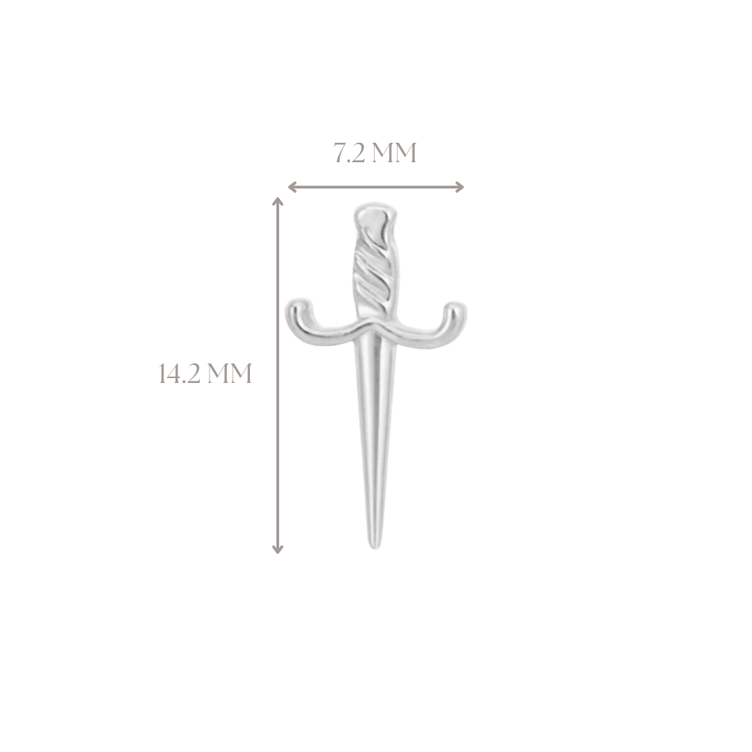 Implant Grade ASTM F136 Titanium Internaly Threaded Sword Labret