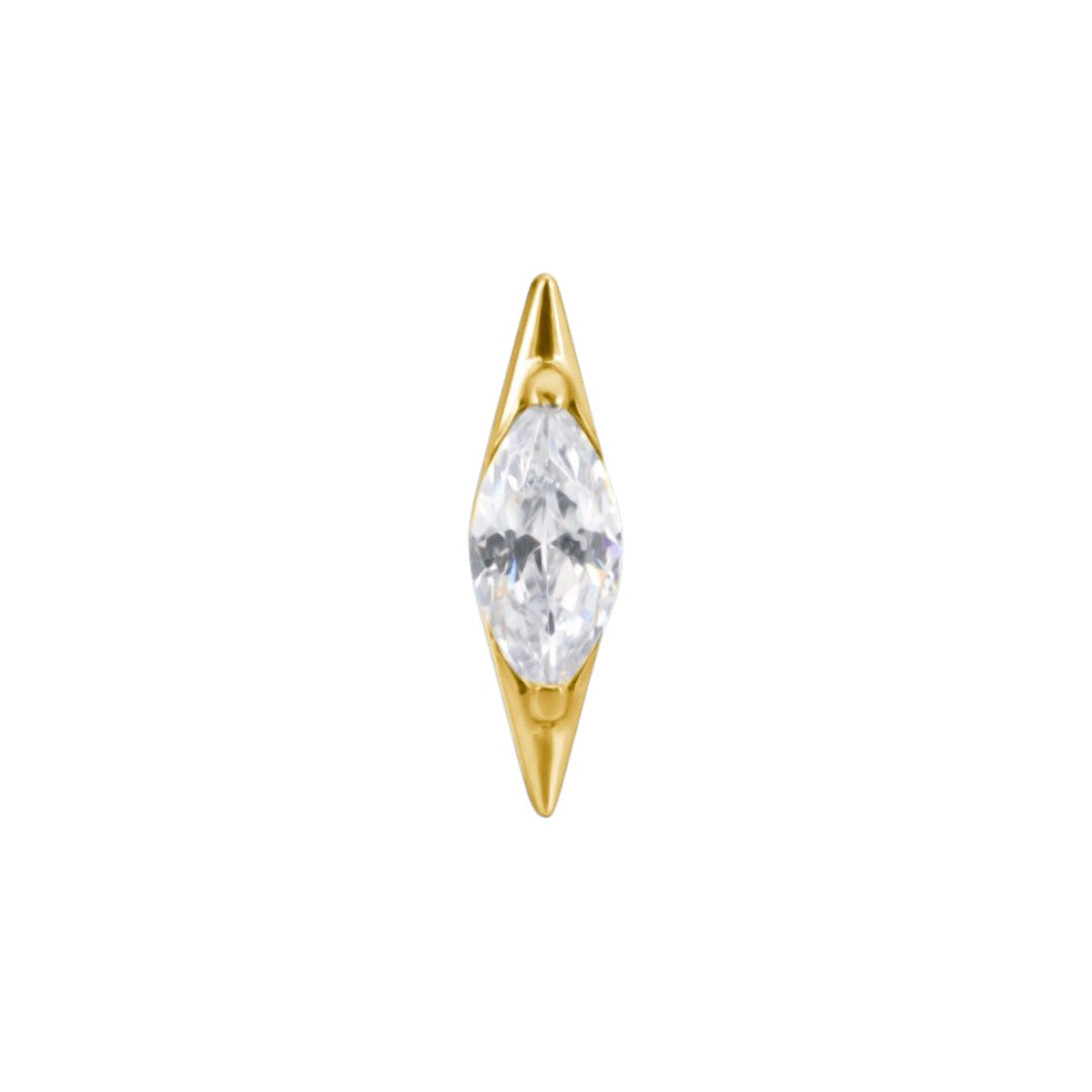 Implant Grade ASTM F136 Titanium Labret Marquise CZ