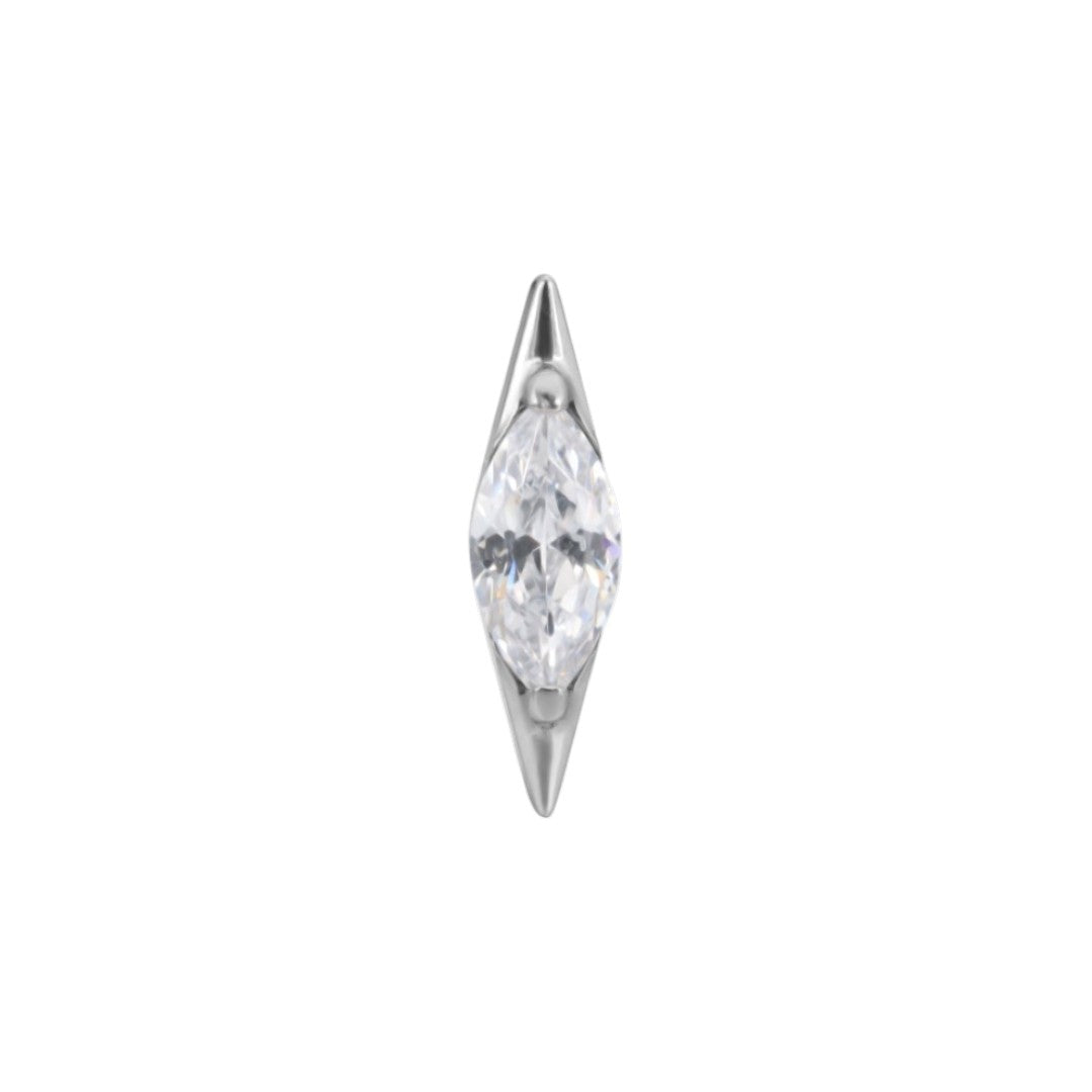 Implant Grade ASTM F136 Titanium Labret Marquise CZ