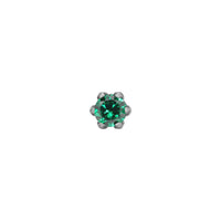 Implant Grade ASTM F136 Titanium Labret CZ Flower Internaly Threaded