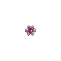 Implant Grade ASTM F136 Titanium Labret CZ Flower Internaly Threaded