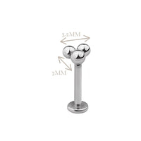 Implant Grade ASTM F136 Titanium 3 Plain Balls Labret Push In