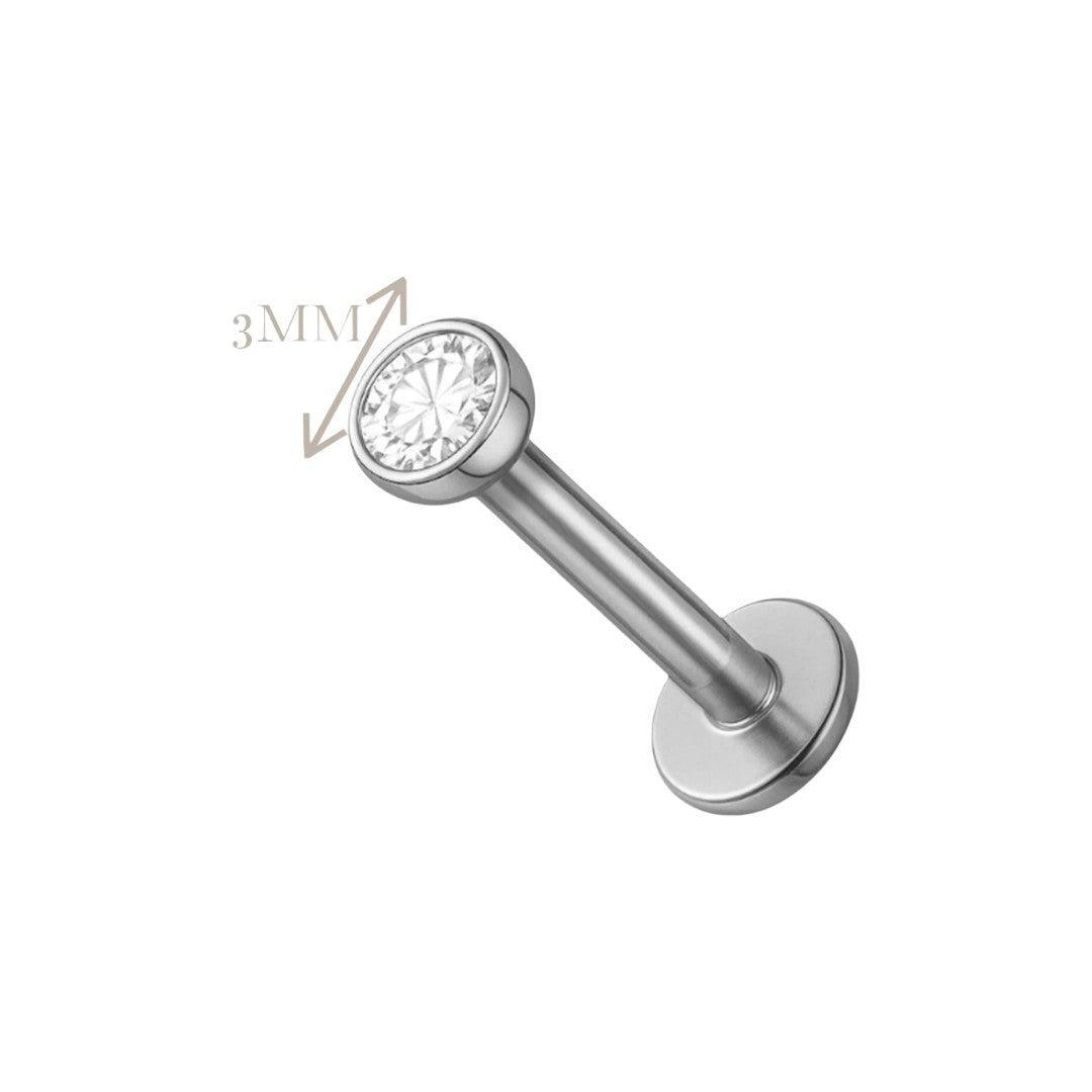 Implant Grade ASTM F136 Titanium Simple stone Push In Labret
