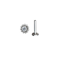 Implant Grade ASTM F136 Titanium CZ With Cluster Ball Surrounding Labret Push In