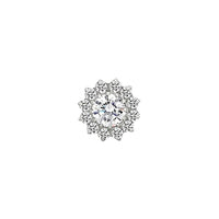 Implant Grade ASTM F136 Titanium Bezel CZ Flower Push In Labret