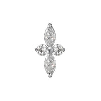 Implant Grade ASTM F136 Titanium 2 Marquise CZ 2 Round CZ Push In Labret