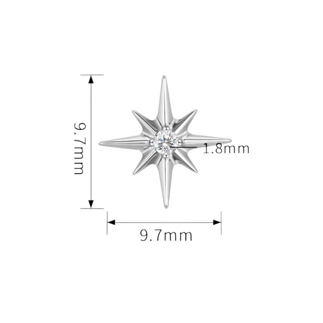 Implant Grade ASTM F136 Titanium Star Stone Labret Push In