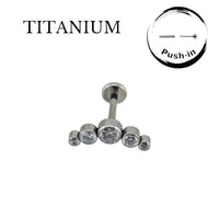 Implant Grade ASTM F136 Titanium 5 Stones Fan Top Push In Labret