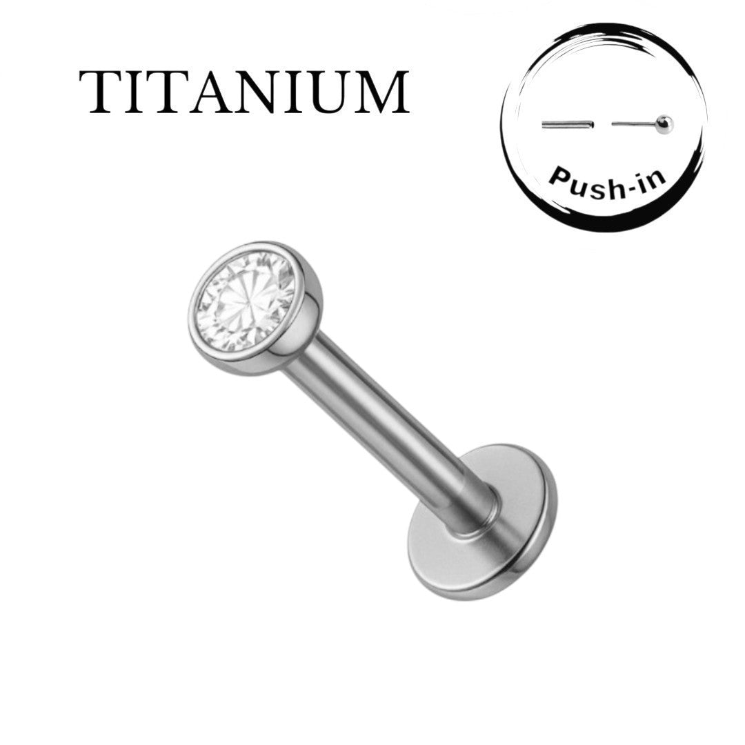 Implant Grade ASTM F136 Titanium Simple Stone Push In Labret